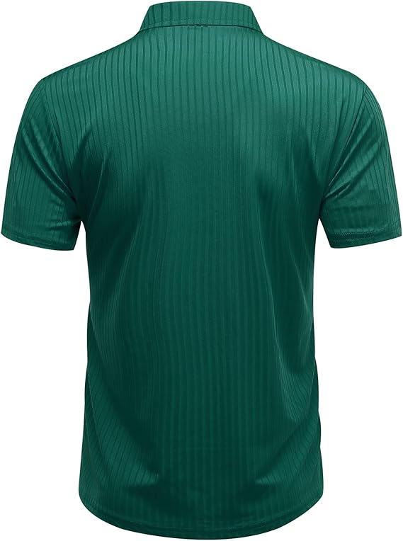 Men's Short Sleeve Polo Shirt with Button Placket