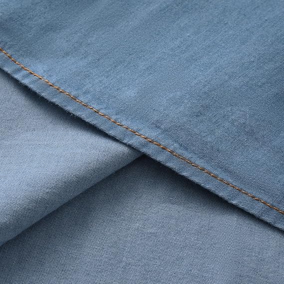 Men's Long Sleeve Denim Shirt – Slim Fit Cotton Casual Button-Down