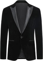 Men's Velvet Blazer Regular Fit Tuxedo Jacket