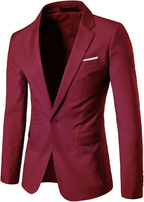 Men's Slim Fit One-Button Suit Jacket