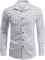 Men's Long Sleeve Casual Shirt – Plaid & Stripe Patterns