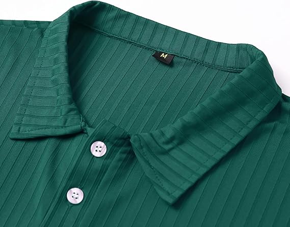 Men's Short Sleeve Polo Shirt with Button Placket