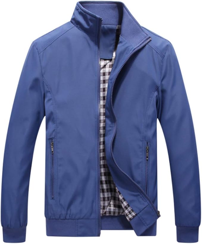 Men's Bomber Jacket with Stand-Up Collar