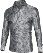 Men's Paisley Long Sleeve Embroidered Shirt