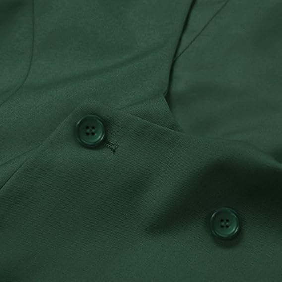 Men's Double Breasted Suit Vest with Scoop Neck