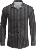 Men's Long Sleeve Casual Shirt – Plaid & Stripe Patterns