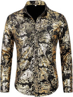 Men's Jacquard Long Sleeve Shirt - Paisley Pattern