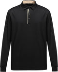 Men's Long Sleeve Polo Shirt with Contrast Collar