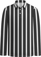 Men's Long Sleeve Striped Polo Shirt