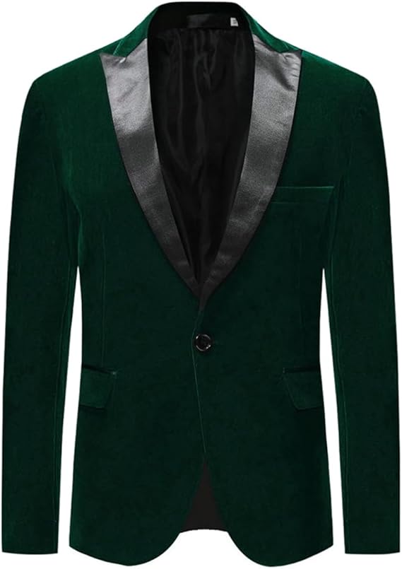 Men's Velvet Blazer Regular Fit Tuxedo Jacket