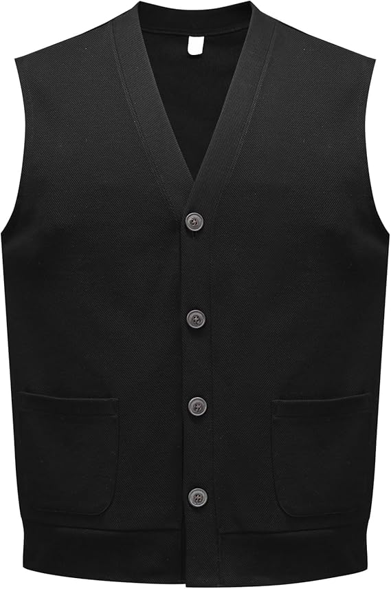 Men's Knitted V-Neck Button Vest