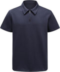 Men's Short Sleeve Polo Shirt with Zip Collar