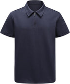 Men's Short Sleeve Polo Shirt with Zip Collar