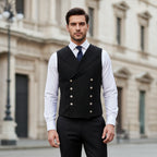 Men's Faux Leather Stand-Up Collar Vest