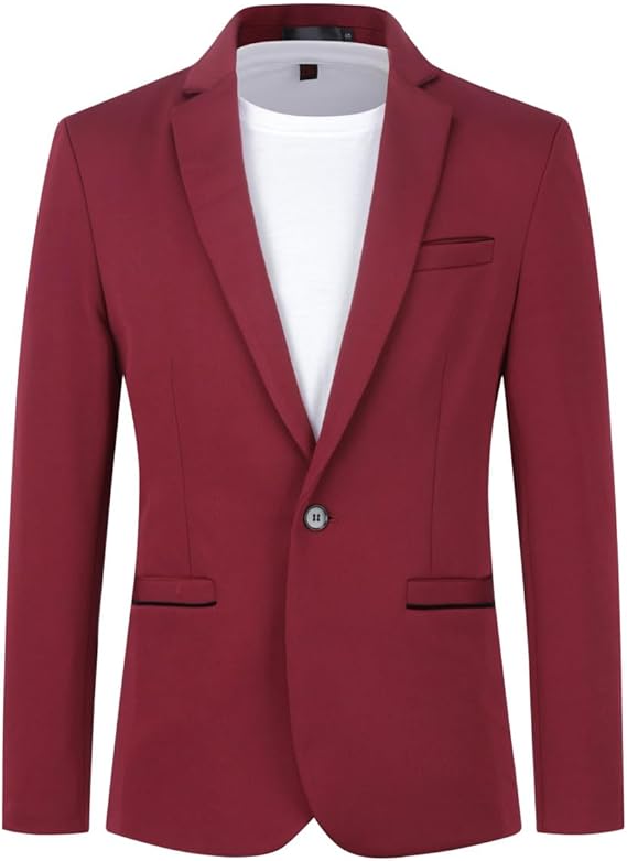 Men's Stretch Blazer Slim Fit Suit Jacket