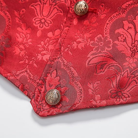 Men's Gothic Steampunk Suit Vest – Western Waistcoat with Paisley Print