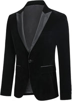 Men's Velvet Blazer Regular Fit Tuxedo Jacket