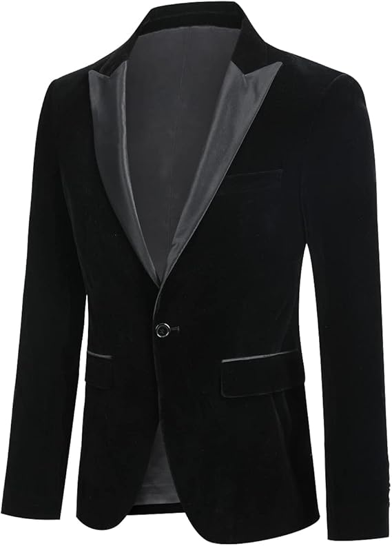 Men's Velvet Blazer Regular Fit Tuxedo Jacket