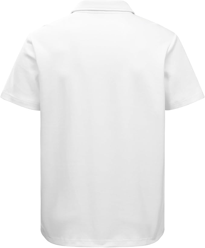 Men's Short Sleeve Polo Shirt with Zip Collar