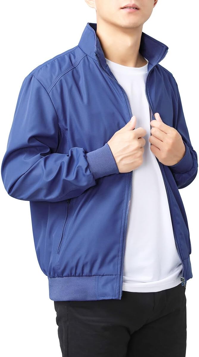 Men's Bomber Jacket with Stand-Up Collar