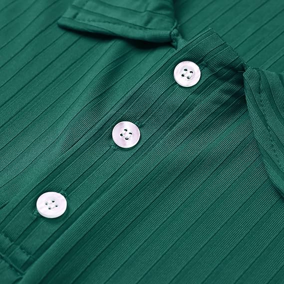 Men's Short Sleeve Polo Shirt with Button Placket