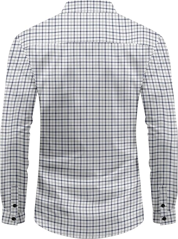 Men's Long Sleeve Casual Shirt – Plaid & Stripe Patterns