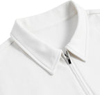 Men's Short Sleeve Polo Shirt with Zip Collar