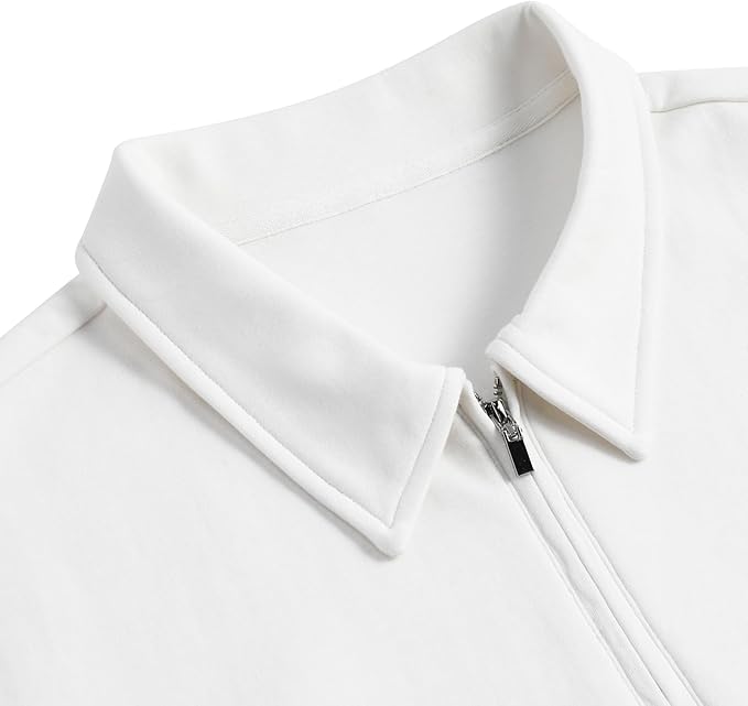 Men's Short Sleeve Polo Shirt with Zip Collar
