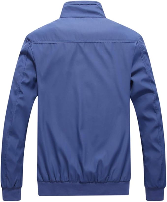 Men's Bomber Jacket with Stand-Up Collar