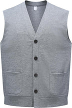 Men's Knitted V-Neck Button Vest