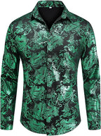Men's Jacquard Long Sleeve Shirt - Paisley Pattern
