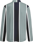 Men's Long Sleeve Striped Polo Shirt