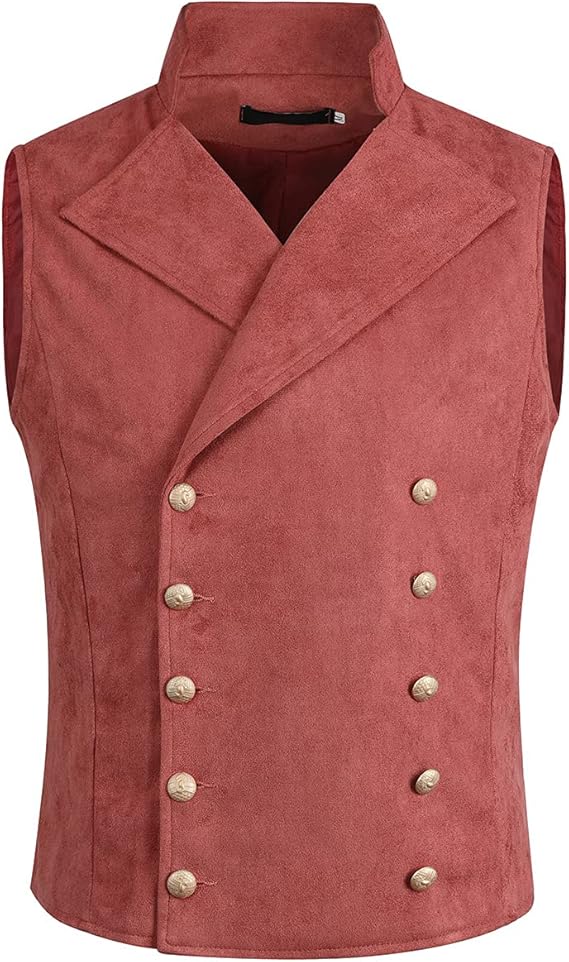 Men's Faux Leather Stand-Up Collar Vest