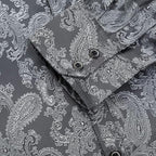 Men's Paisley Long Sleeve Embroidered Shirt