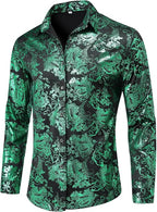 Men's Jacquard Long Sleeve Shirt - Paisley Pattern