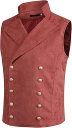 Men's Faux Leather Stand-Up Collar Vest