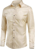 Men's Paisley Long Sleeve Embroidered Shirt