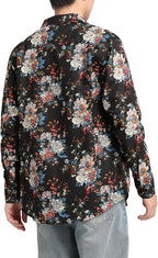 Men's Long Sleeve Paisley Print Linen Shirt