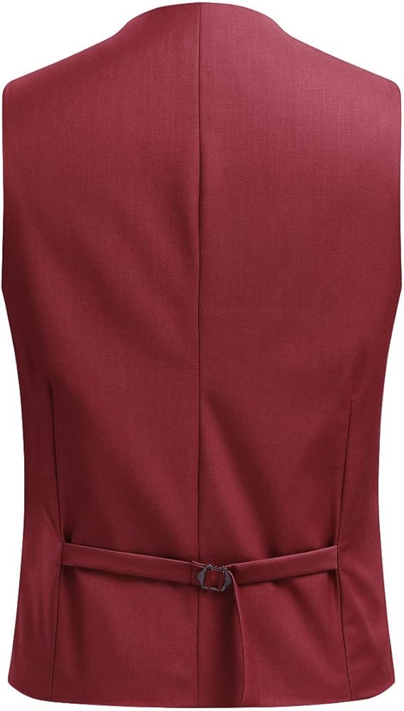 Men's Double Breasted Suit Vest with Scoop Neck