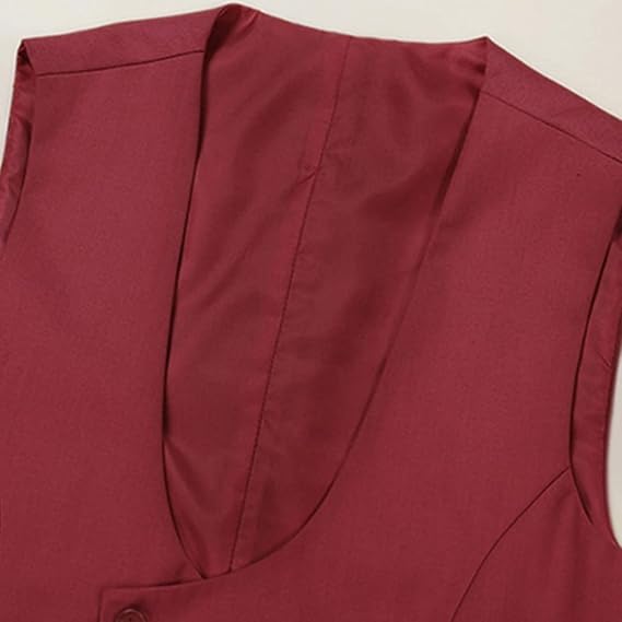 Men's Double Breasted Suit Vest with Scoop Neck