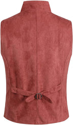 Men's Faux Leather Stand-Up Collar Vest