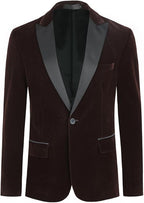 Men's Velvet Blazer Regular Fit Tuxedo Jacket