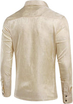 Men's Paisley Long Sleeve Embroidered Shirt
