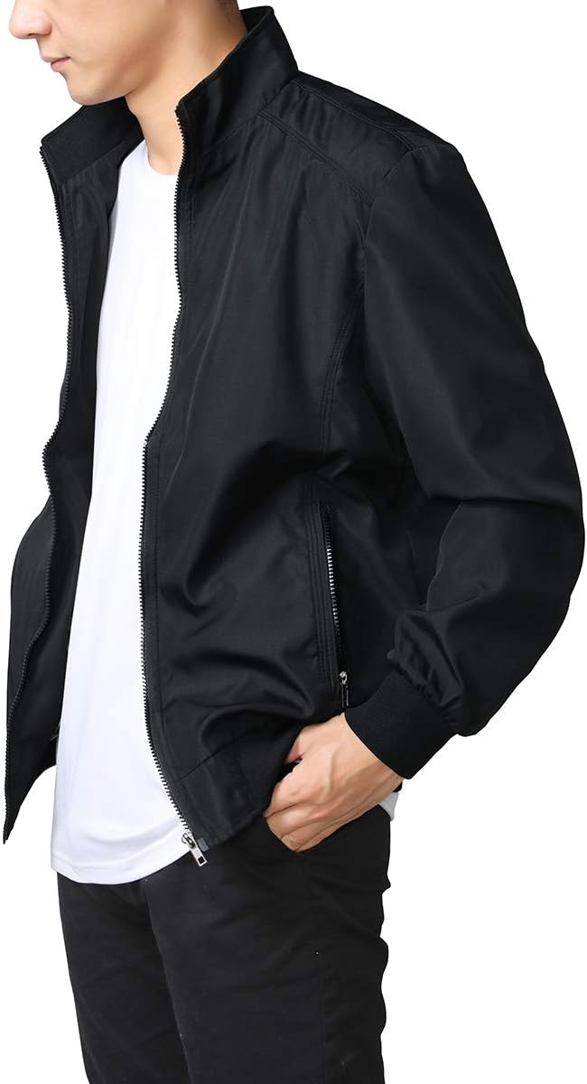 Men's Bomber Jacket with Stand-Up Collar