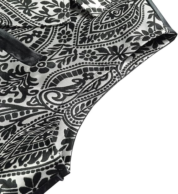 Men's Gothic Steampunk Suit Vest – Western Waistcoat with Paisley Print