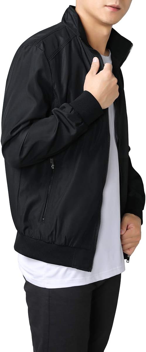 Men's Bomber Jacket with Stand-Up Collar