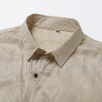 Men's Paisley Long Sleeve Embroidered Shirt