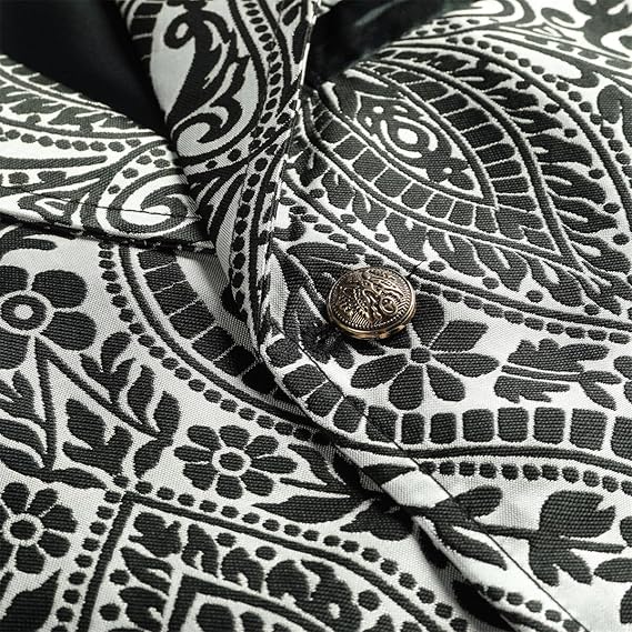 Men's Gothic Steampunk Suit Vest – Western Waistcoat with Paisley Print