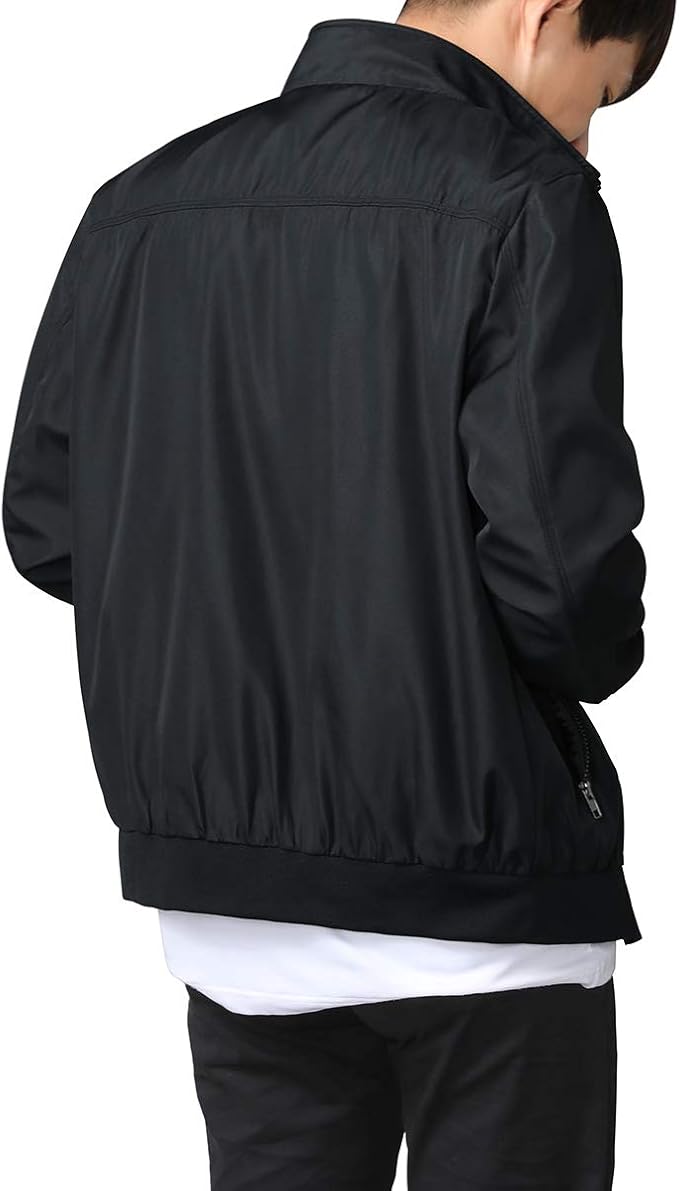 Men's Bomber Jacket with Stand-Up Collar