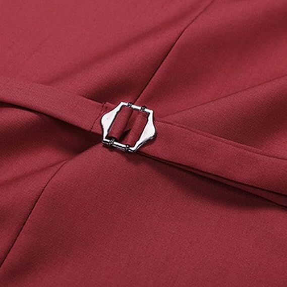 Men's Double Breasted Suit Vest with Scoop Neck